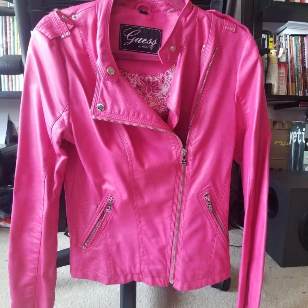 Guess Leather Jacket -PINK